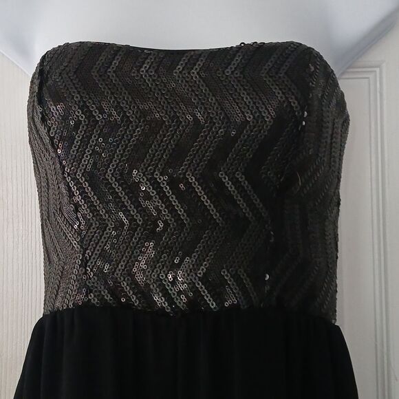 XOXO black sequin sleeveless sheer wide leg jumpsuit Sz 1/2 NWOT - Picture 4 of 10